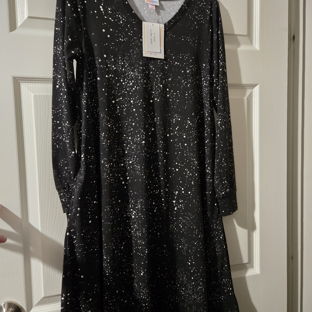 LuLaRoe Black and White Speckle Dress